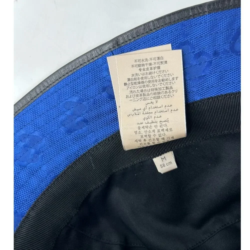 Gucci blue monogram off the grid bucket hat size medium, made in Italy